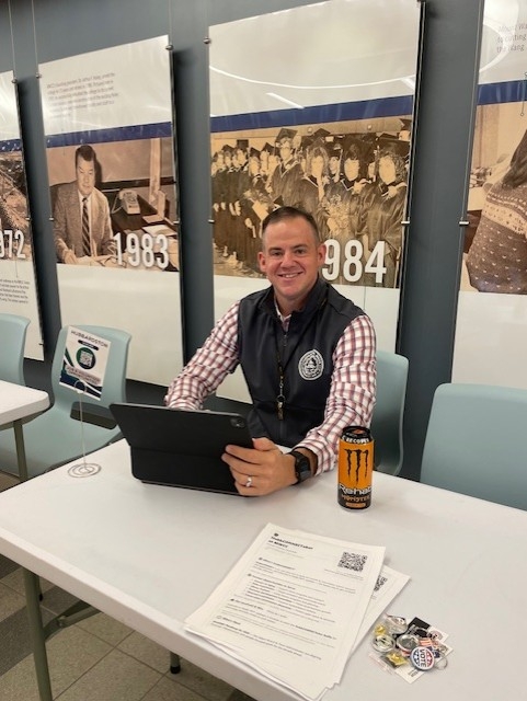 Nate Boudreau at a community event in the 2nd Worcester District